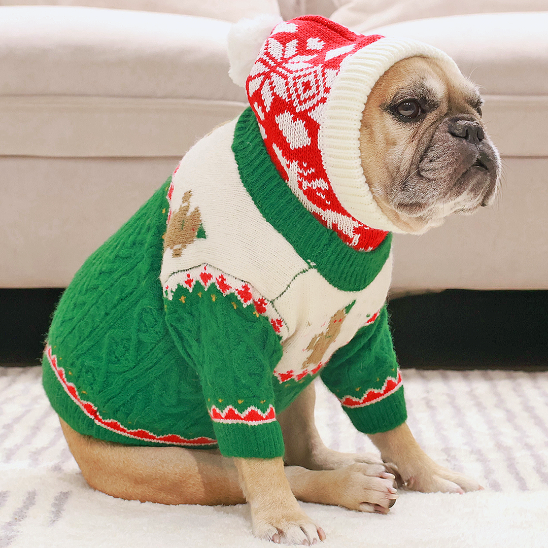 Christmas Sweater + Deer Beanie Combo