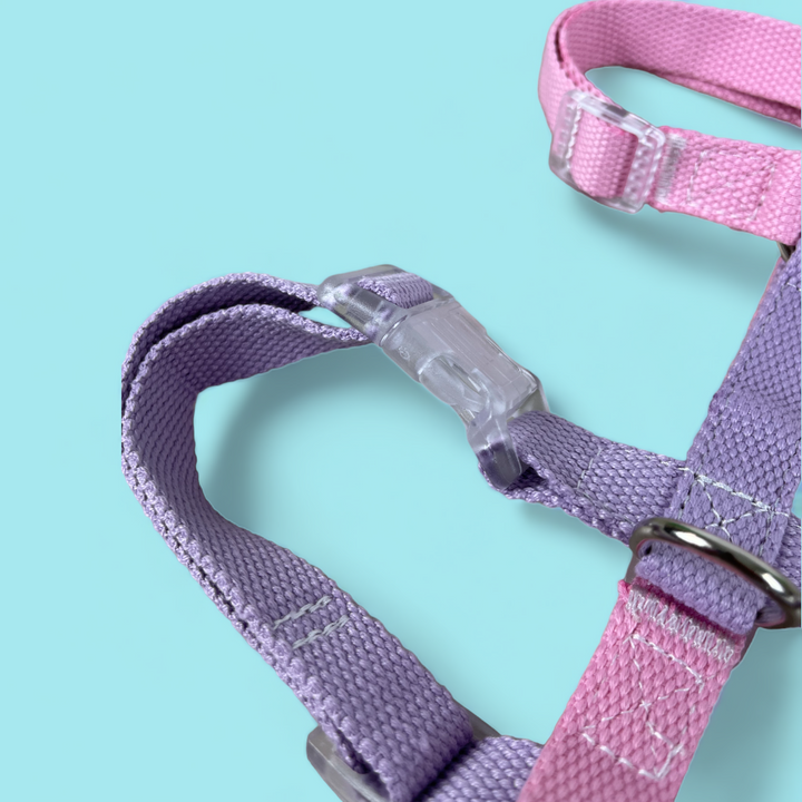 Double Strap Easy Peasy Harness - Flamingo & Lavendar