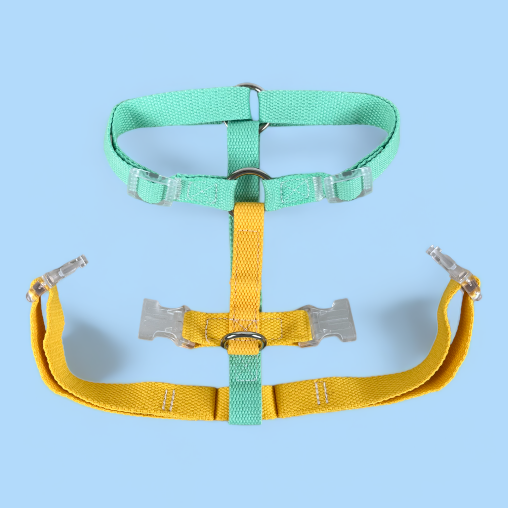 Double Strap Easy Peasy Harness -Mint & Yellow