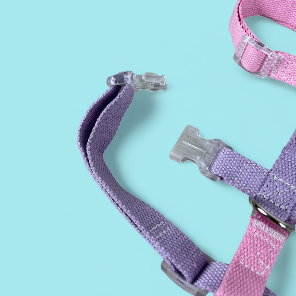 Double Strap Easy Peasy Harness - Flamingo & Lavendar