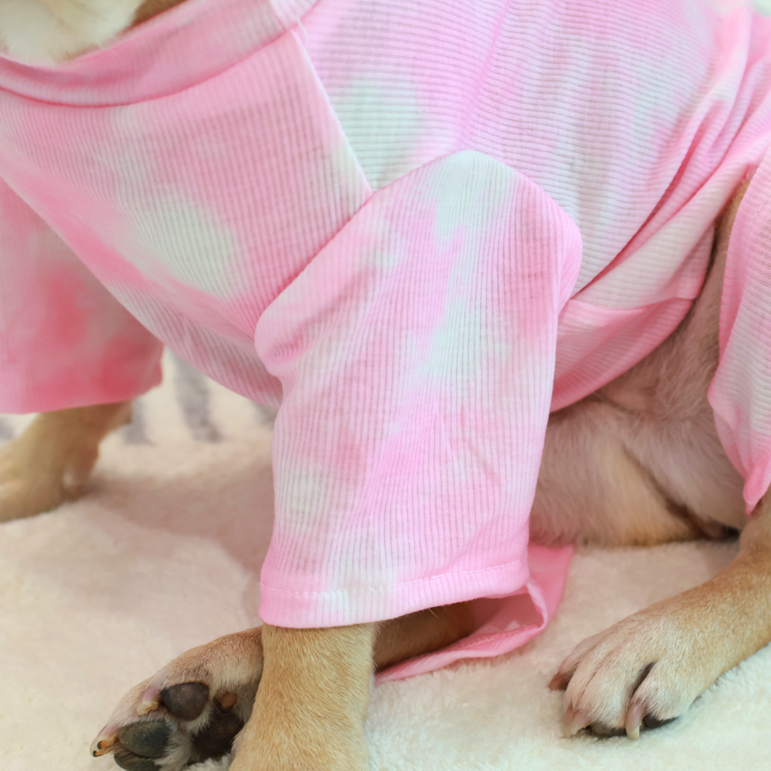 Organic Light Tie Dye Pajamas - PINK