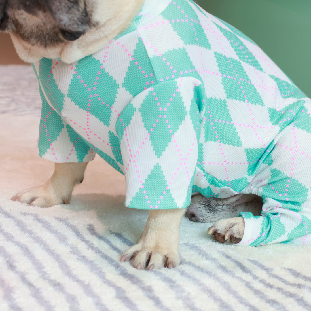 Royal Argyle Soft Pajamas - Turquoise