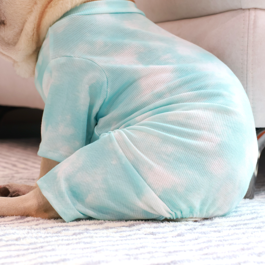 Organic Light Tie Dye Pajamas - TURQUOISE