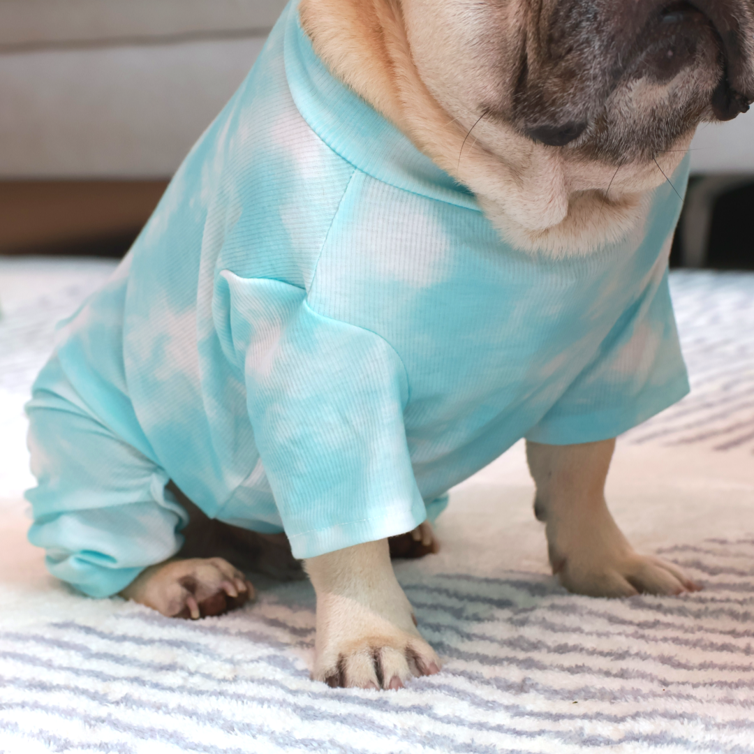 Organic Light Tie Dye Pajamas - TURQUOISE