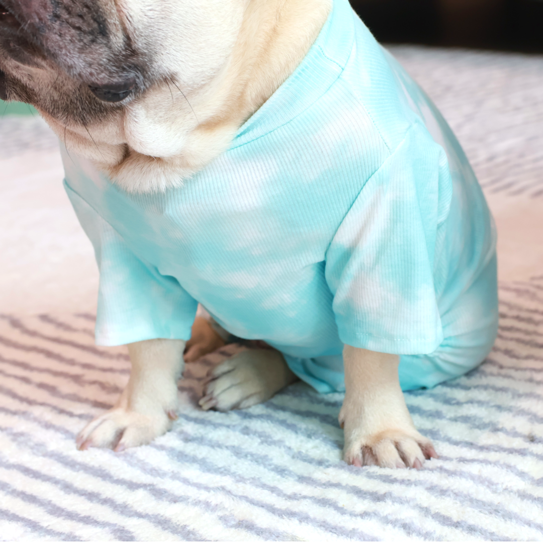 Organic Light Tie Dye Pajamas - TURQUOISE