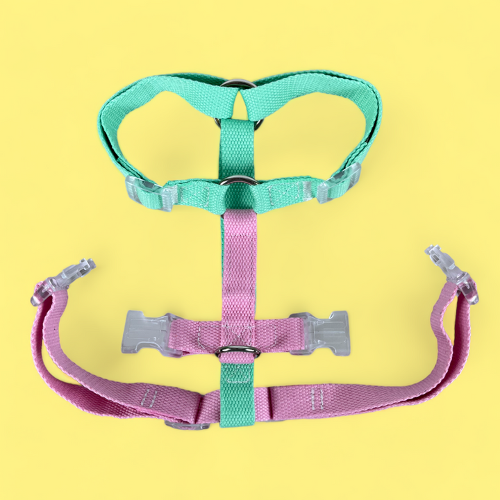 Double Strap Easy Peasy Harness - Candy Pink & Mint