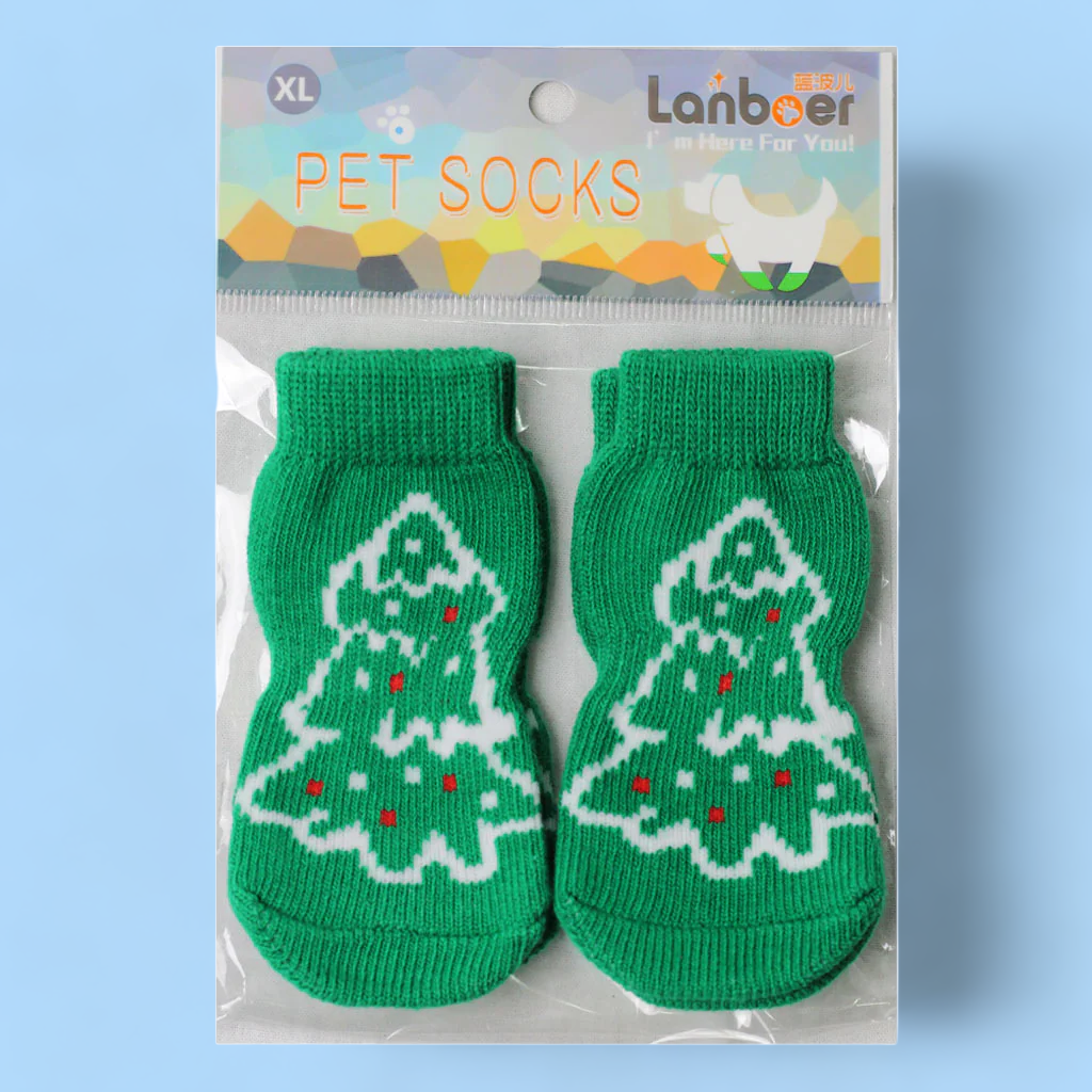 Cute Christmas Tree Doggo Socks